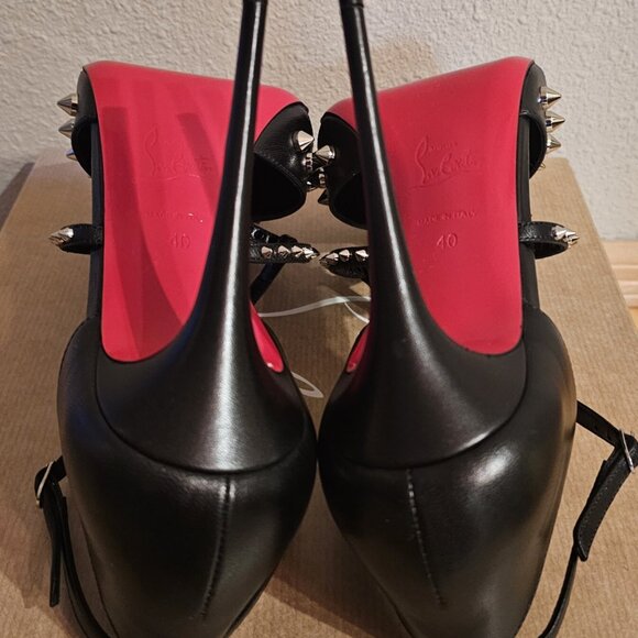 CHRISTIAN LOUBOUTIN Tatooshka 100 Spiked Leather Pumps Shoes - Picture 9 of 12